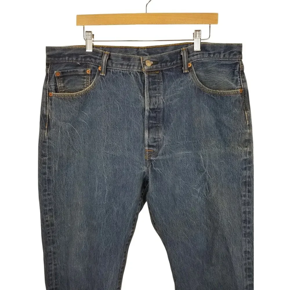 Levi's Men's 501 Jeans Button Fly Denim Blue 42 X 33